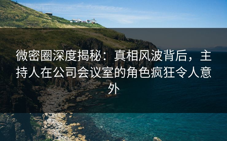 微密圈深度揭秘：真相风波背后，主持人在公司会议室的角色疯狂令人意外